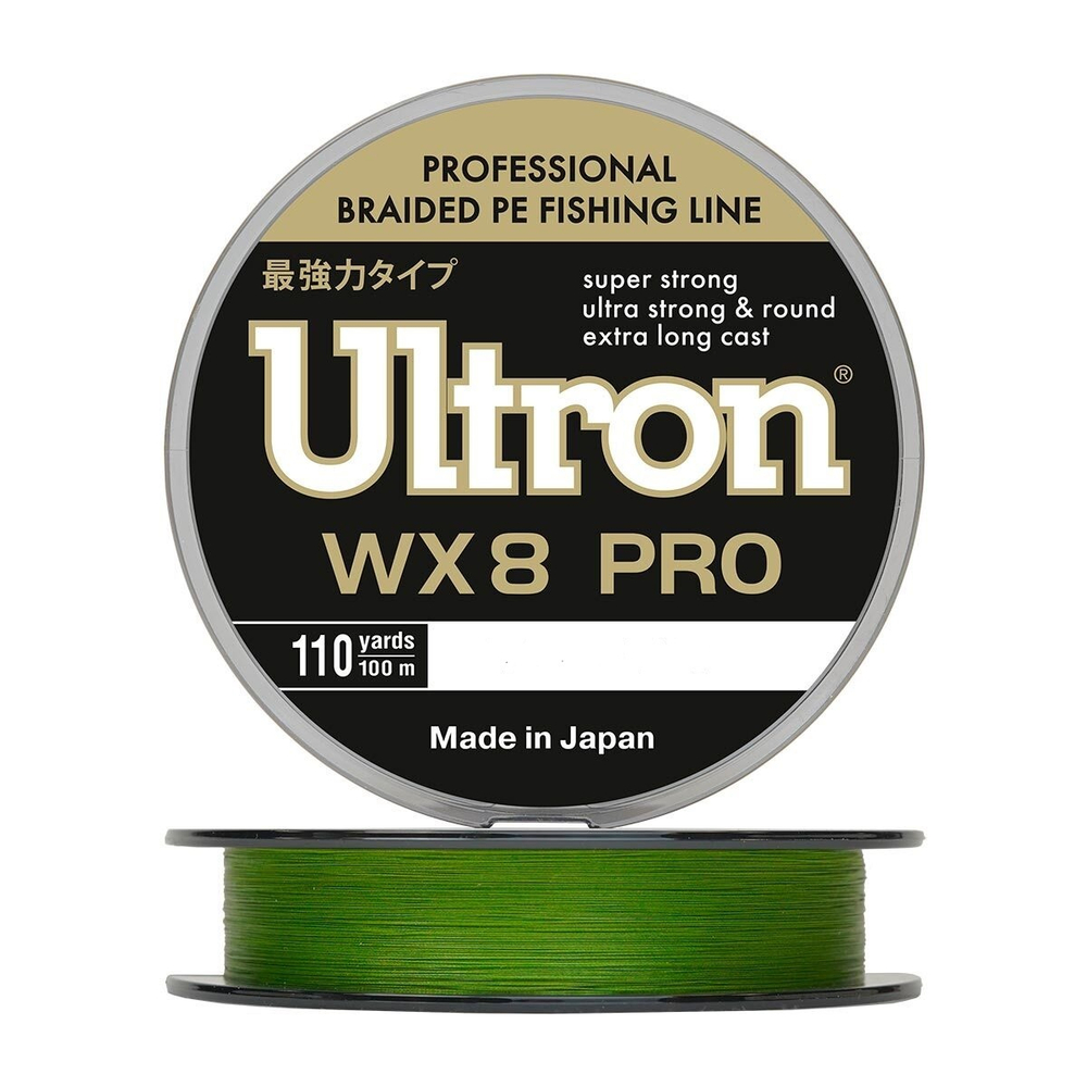 Шнур ULTRON WX 8 PRO 0,19 мм., 14,0 кг, 100 м, хаки