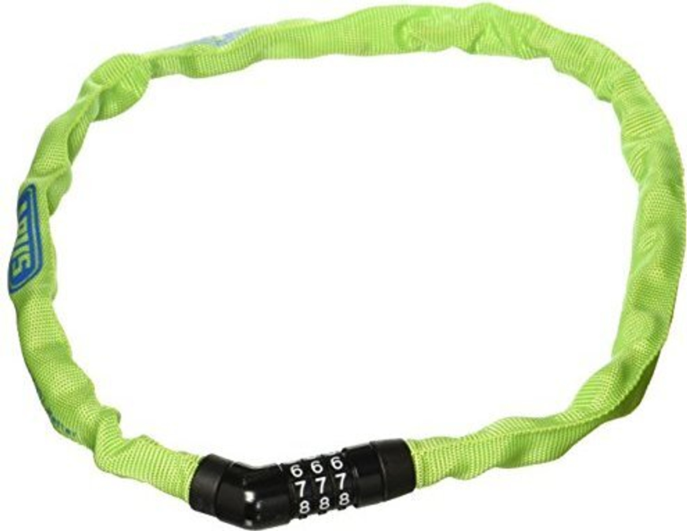 Замок 05-0072480 вело цепь на коде 3х разр 4804C/75см LM STEEL-O-CHAIN 4мм, класс защиты 3/15 лаймовый ABUS