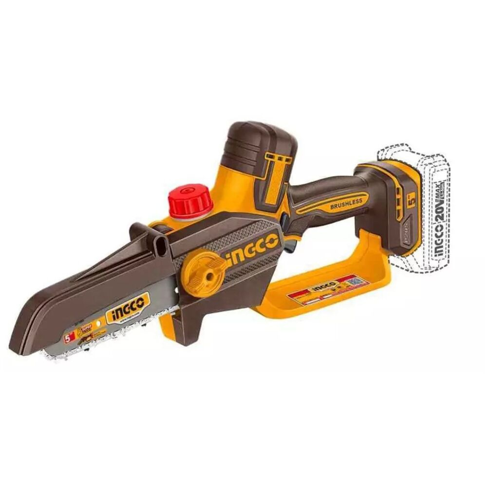 Аккумуляторная цепная мини пила INGCO CGSLI20561 INDUSTRIAL 20 В 5" 1х2Ач