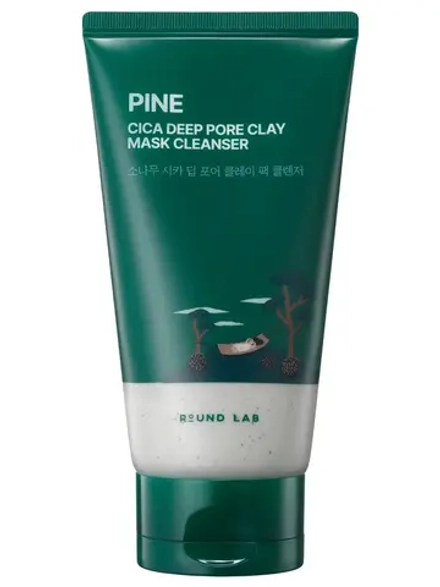 Round Lab Очищающая маска-пенка с экстрактом сосны и центеллы Cica Deep Pore Clay Mask Cleanser 150 мл