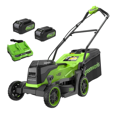 Аккум. газонокосилка GREENWORKS GD24X2LM361 бесщеточная c 2хАКБ 4Ач и ЗУ 2520707UD