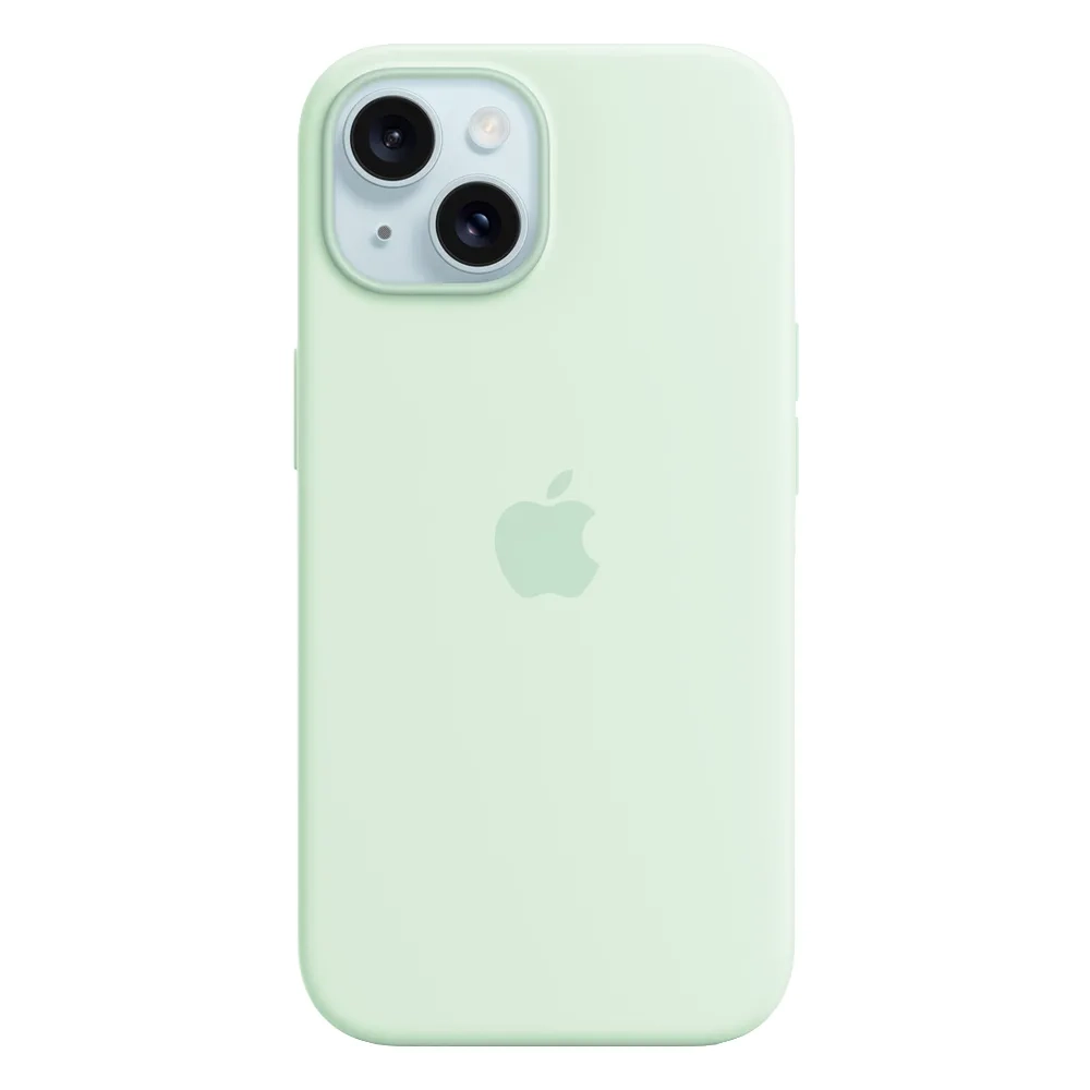 Силиконовый чехол с поддержкой MagSafe Apple Silicone Case для iPhone 15, Soft Mint (Пастельно-мятный)
