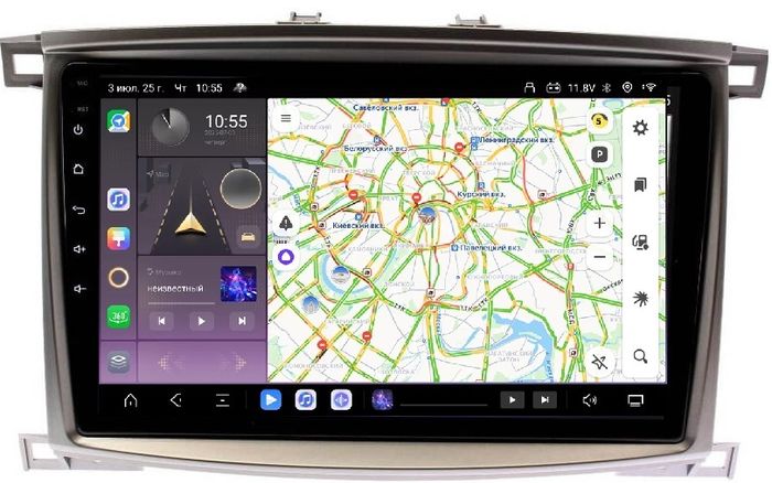 Магнитола для Toyota Land Cruiser 100, Lexus LX470 2002-2007 (экран климата снизу) - Kuberg OL-1698 QLed, Android 13, Быстрейшая, CarPlay, SIM-слот