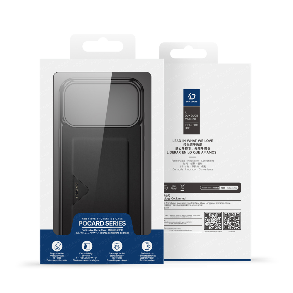 Чехол с MagSafe для смартфона iPhone 17 Pro Max, Dux Ducis, серия Pocard Series, с отделением для карт (картхолдером)