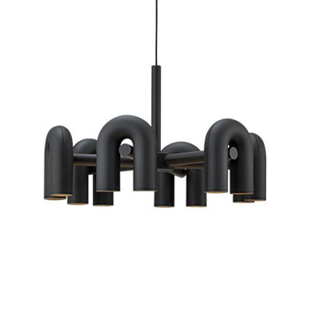 Pendant design lamp Cirkus by AGO Lighting (6 lampshades/Black)
