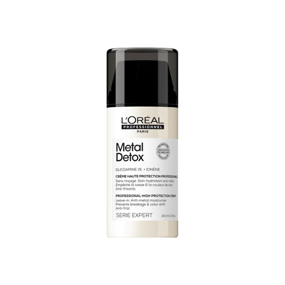 L'Oreal Professionnel Metal Detox,несмываемый крем с высокой степенью защиты, обогащен 1% Гликоамином, для всех типов волос, 100 мл.