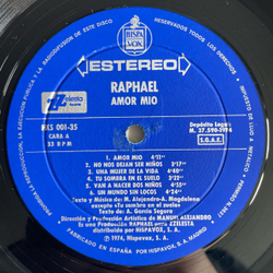 Винтажная виниловая пластинка LP Raphael Рафаэль Amor M o (Испания 1974)
