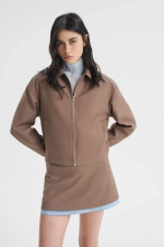 Куртка с контрастным кантом — Fashion Rebels, коричневый