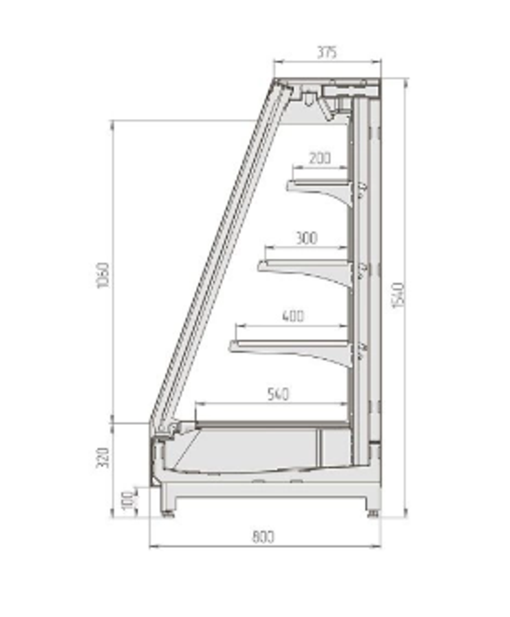 Витрина холодильная BRANDFORD Ikar Slim SQ торцевая
