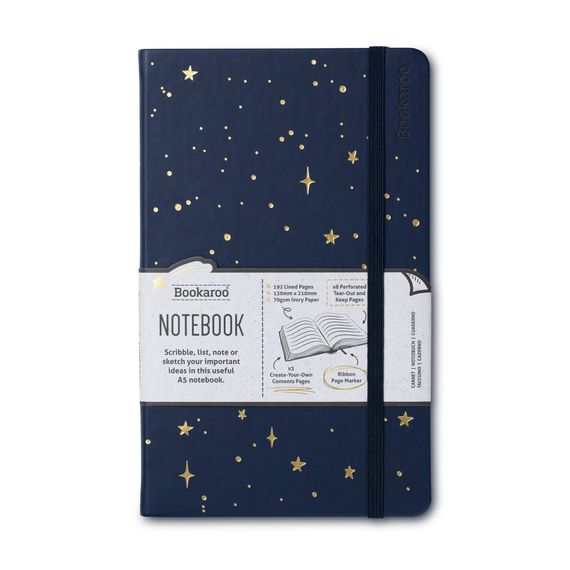 Bookaroo Notebook (A5) Journal - Moon &amp; Stars