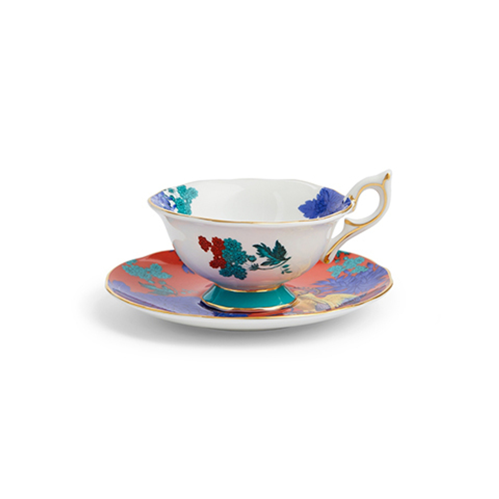 Чайная пара 140мл Wedgwood Wonderlust красно-синяя