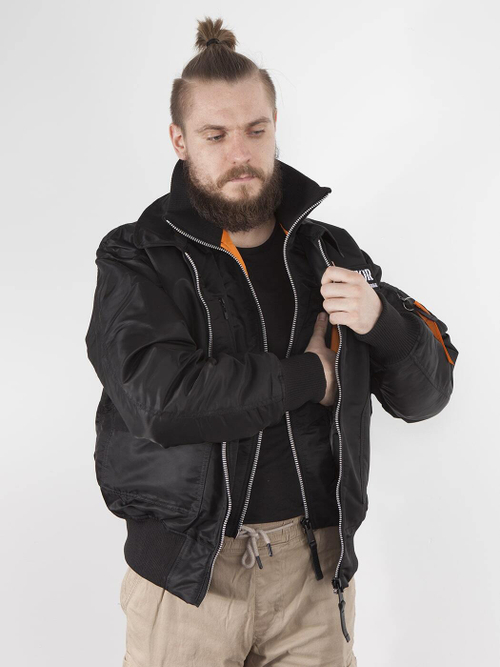 Куртка Бомбер - Aviator Apolloget (черная - black)
