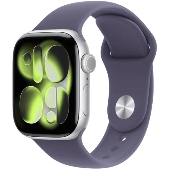 Часы Apple Watch Series 11, 42 мм, алюминий серебристого цвета, ремешок Sport Band цвета «фиолетовый туман»