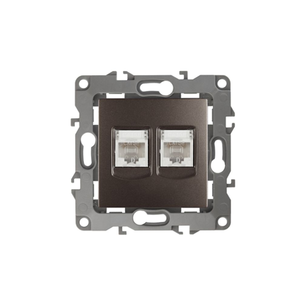 Розетка ЭРА Серия 12 12-3108-13 информационная двойная 2XRJ45 IP20 бронза | Эра 12