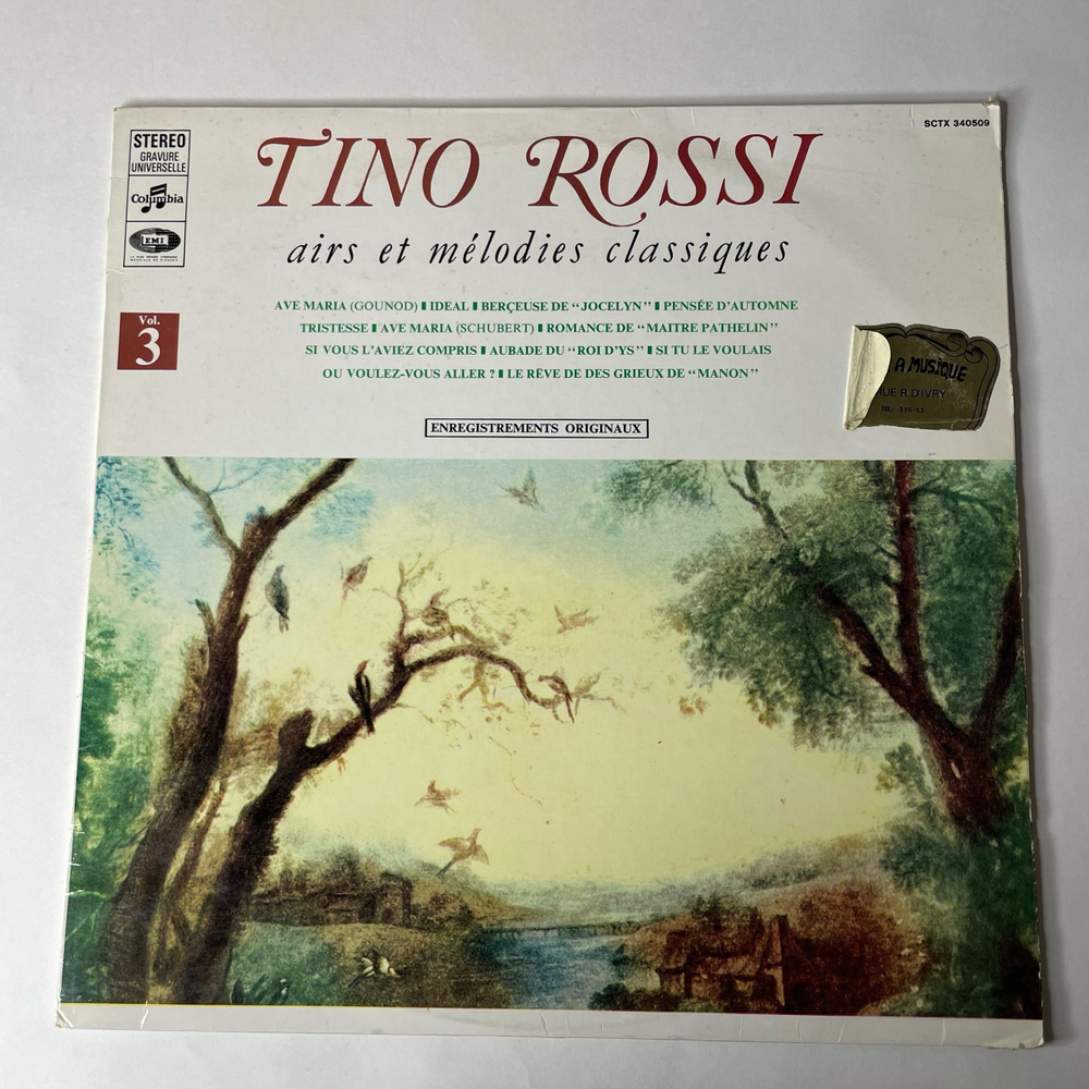 Винтажная виниловая пластинка LP Tino Rossi Airs Et M lodies Classiques (Франция 1970)