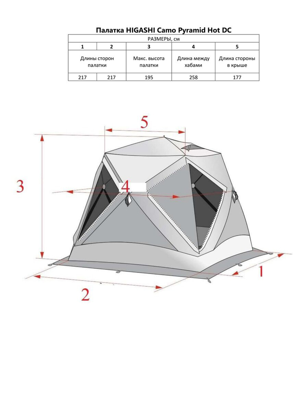 Палатка для зимней рыбалки HIGASHI Camo Pyramid Hot DC