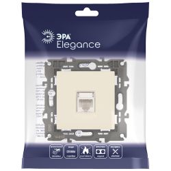 Розетка ЭРА Elegance 14-3107-02 информационная RJ45 IP20 слоновая кость | Эра Elegance