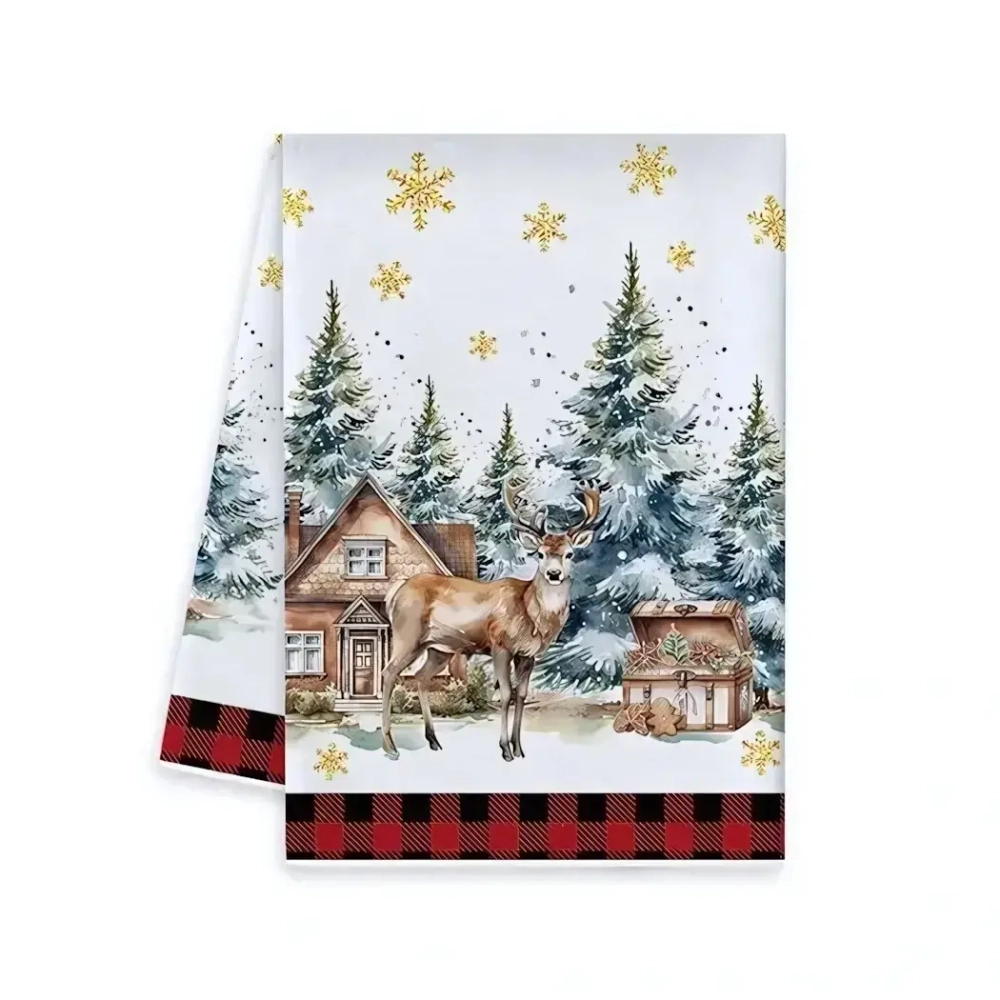Полотенце кухонное «Wishes - Зимний лес» 40*57 см, микрофибра 200 гр/м2