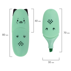 Текстовыделитель мини BRAUBERG KIDS "CUTE CATS PASTEL", АССОРТИ В ПЛАСТИКОВОЙ БАНКЕ, линия 1-5 мм, 152434.
