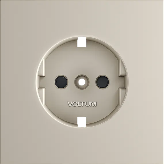 Накладка для розетки с заземлением и защитными шторками Voltum S70 Кашемир VLS000703