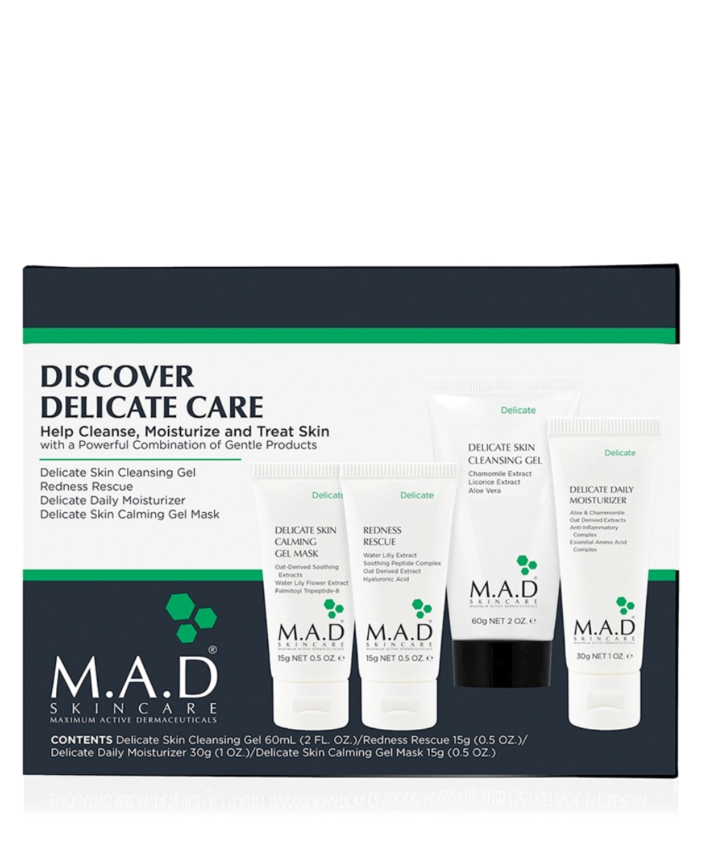 M.A.D. Skincare Дорожный набор препаратов для чувствительной кожи 4 шт | Delicate Discovery Kit