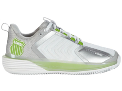 Женские теннисные кроссовки K-Swiss Ultrashot 3 HB — белый/серо-фиолетовый/лаймово-зелёный