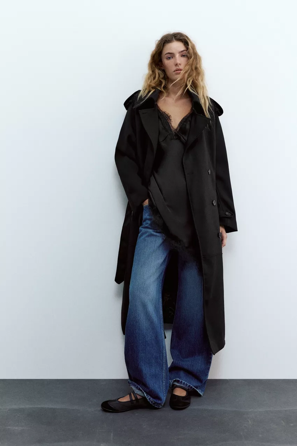 PULL&BEAR Спортивные балетки, черный