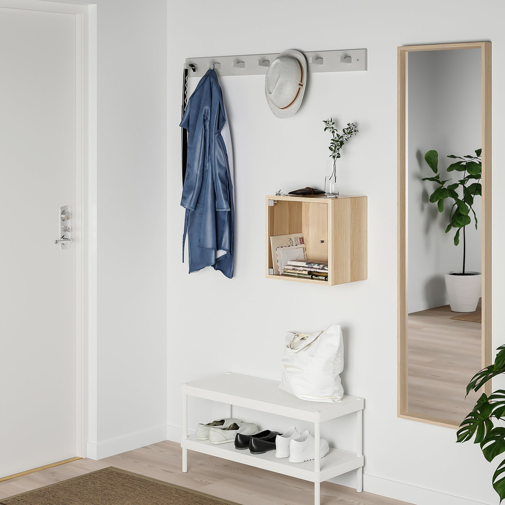 IKEA EKET  (ИКЕА ЕКЕТ)  -  Шкаф навесной со стеклянной дверью - под белёный дуб 35x25x35 см