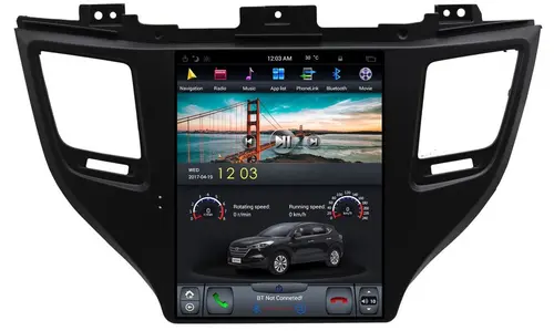 Магнитола для Hyundai Tucson 2015-2018 - Kuberg ZF-1075-DSP вертикальный экран 10.4" в стиле "Тесла" на Android 9
