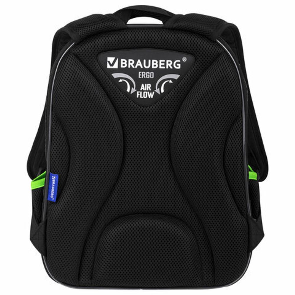 Ранец BRAUBERG QUADRO, 3 отделения, с брелком, "Tyrannosaur", светящийся рисунок, 37х28х18 см, 272021