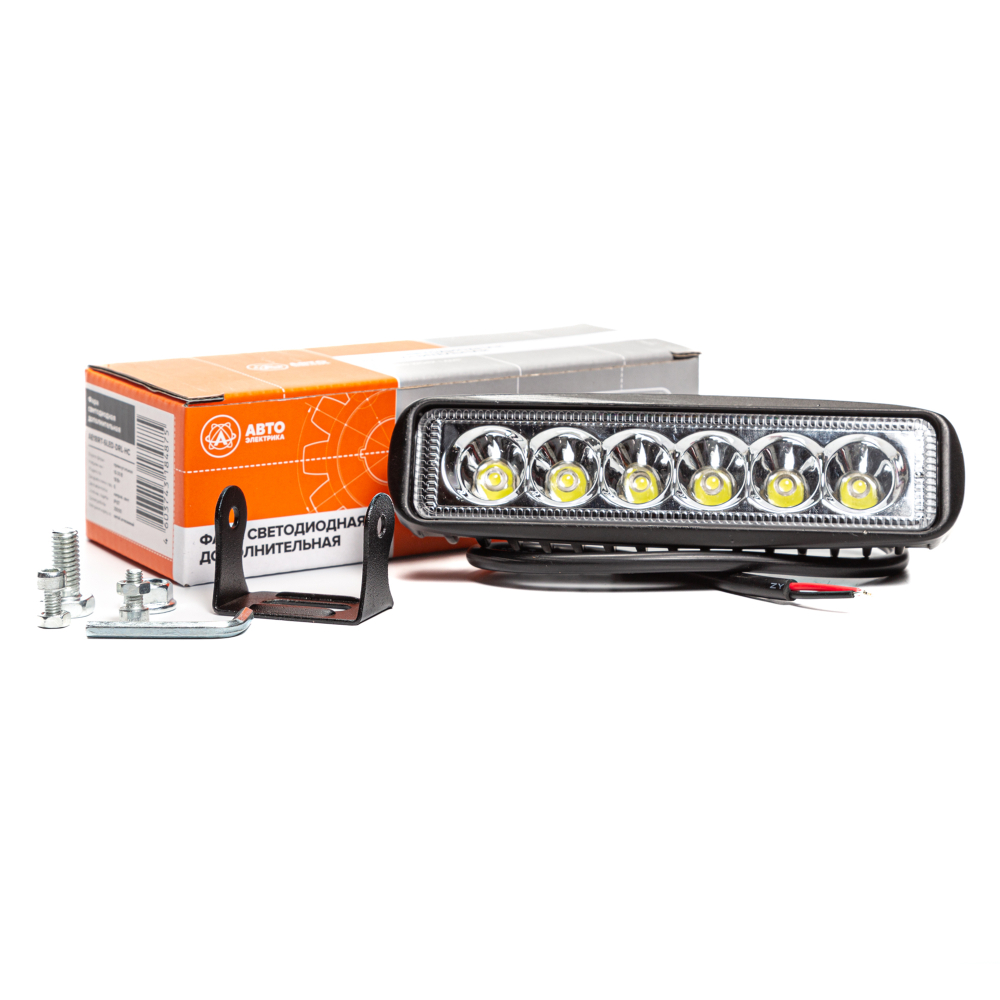 AE18RT-6LED-DRL-HC Фара светодиодная дополнительная (дневные ходовые огни), прямоугольная 155*40*70, направленный свет, 6 диодов, крепление по центру, 18 Вт, 10-30 В