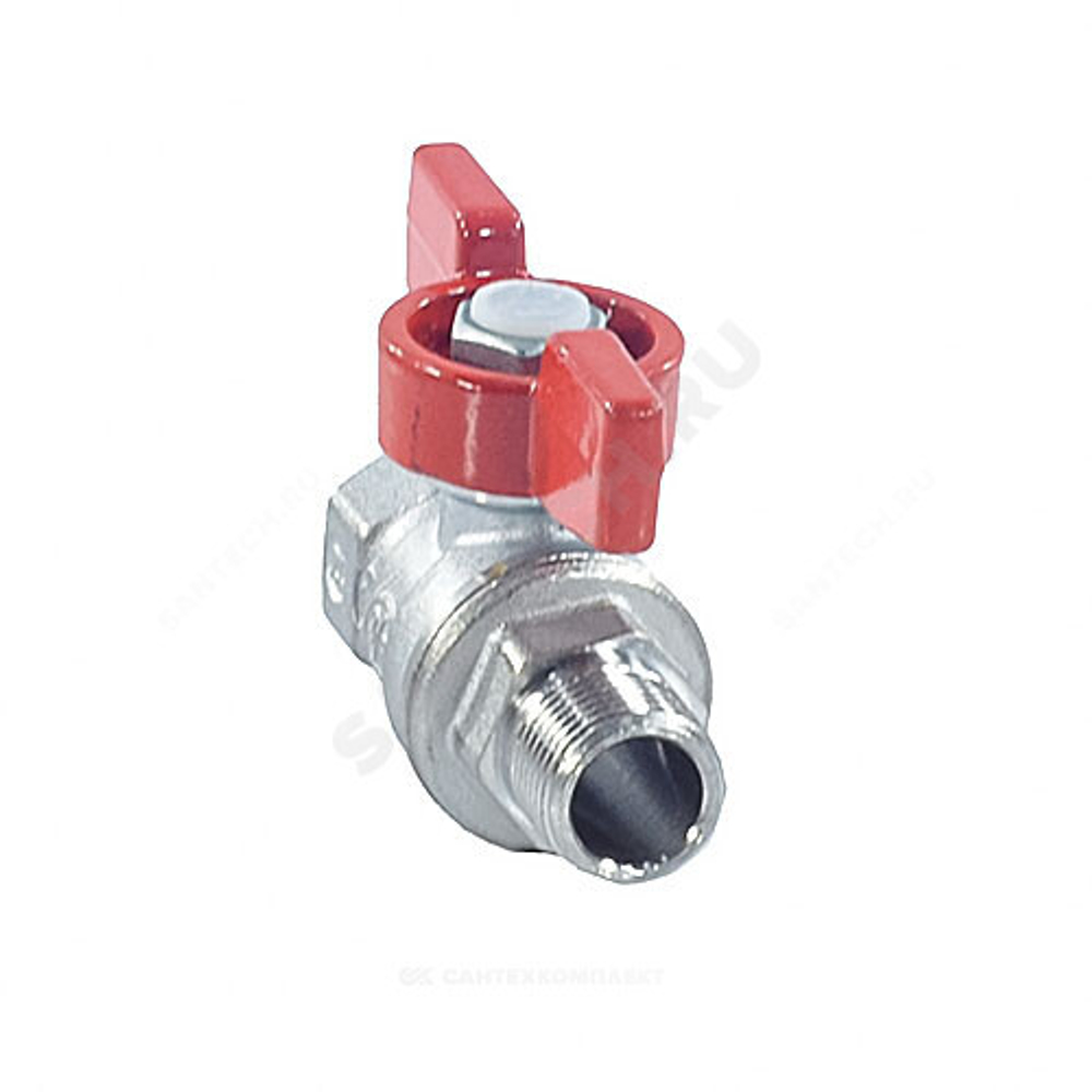 Кран шаровой латунь хром R254D Ду 20 Ру42 ВР/НР бабочка Giacomini R254X004