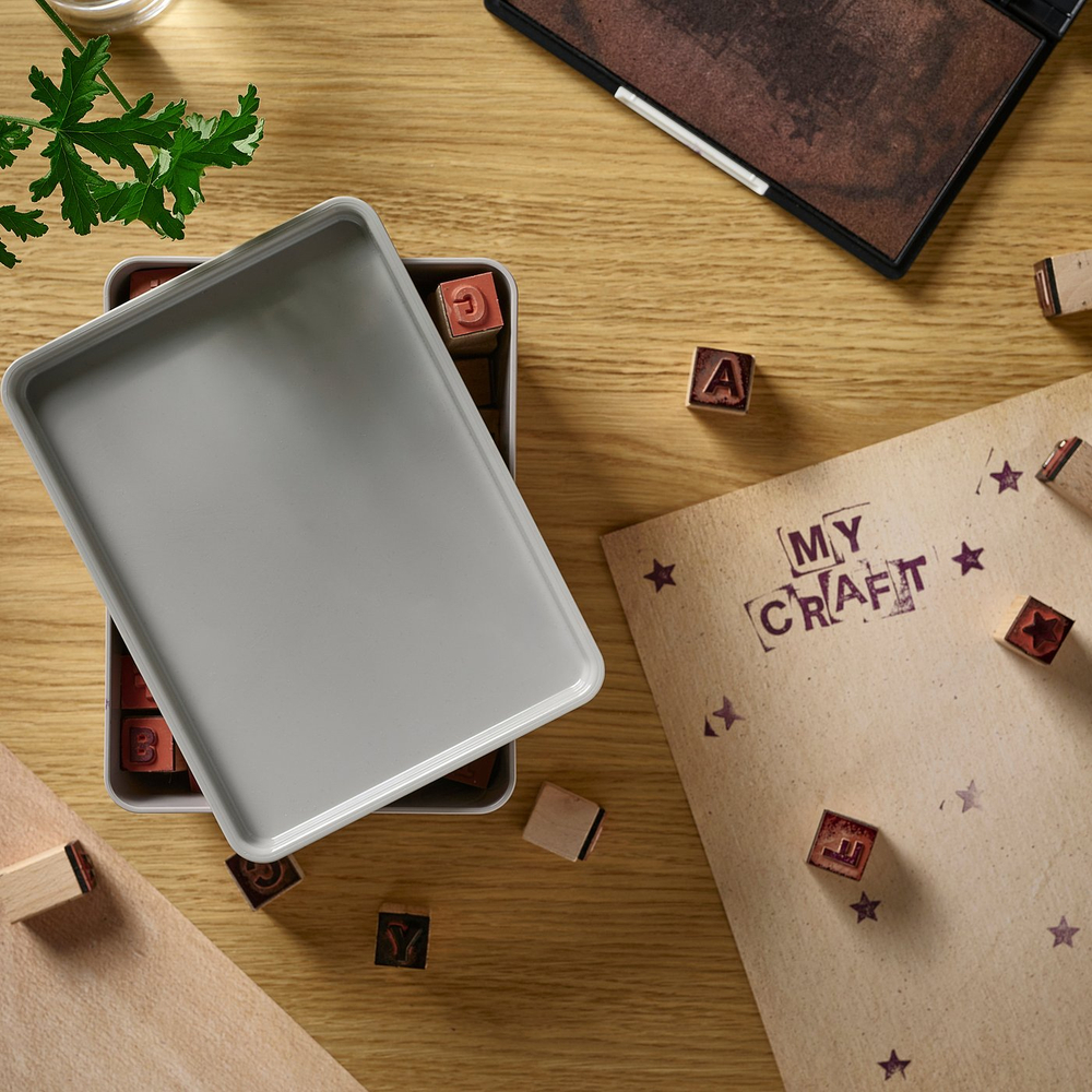 IKEA KUGGIS  (ИКЕА КУГГИС)  -  Крышка - светло-серый 13x18 см