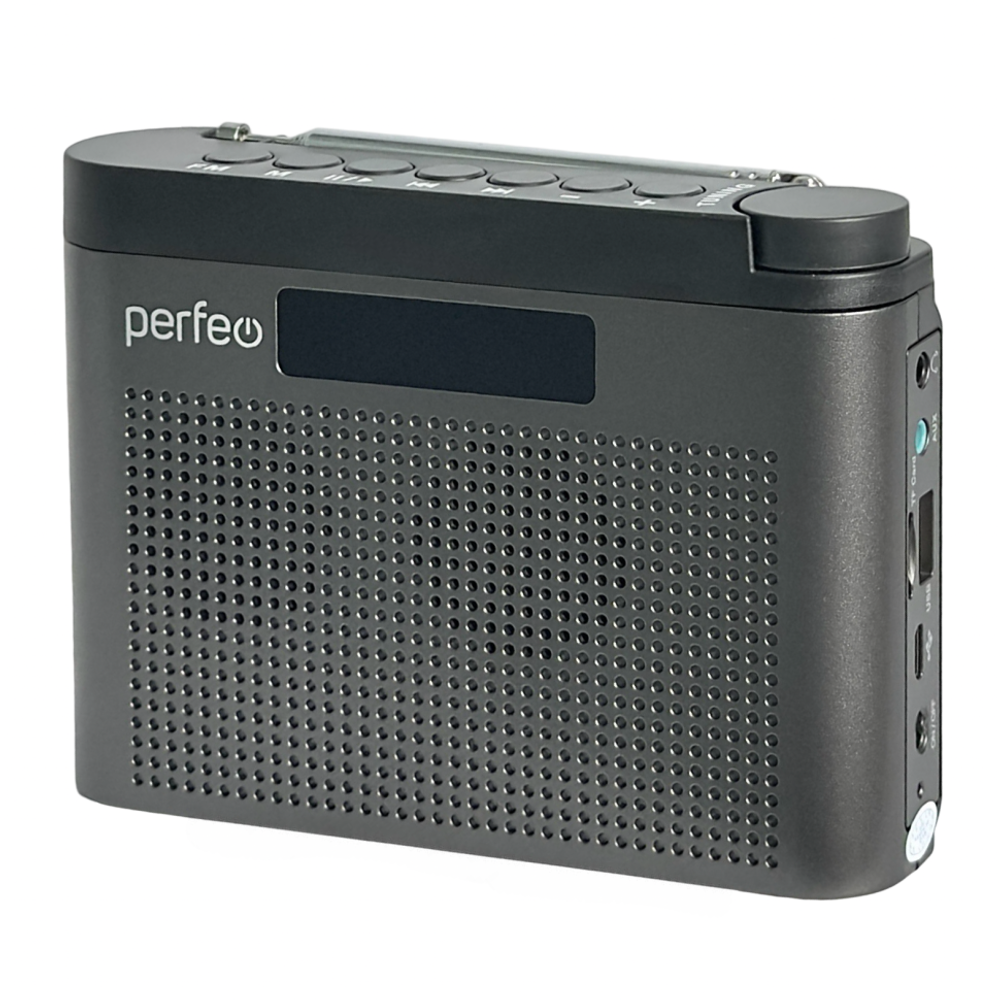Портативный радиоприемник Perfeo Тайга 6Вт/FM/AUX/USB/MicroSD PF_D0569 серый