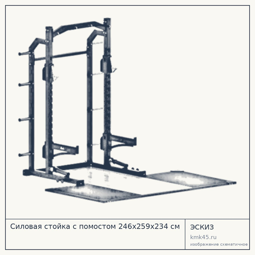 Силовая стойка с помостом 246х259х234 см — от 279 000 ₽