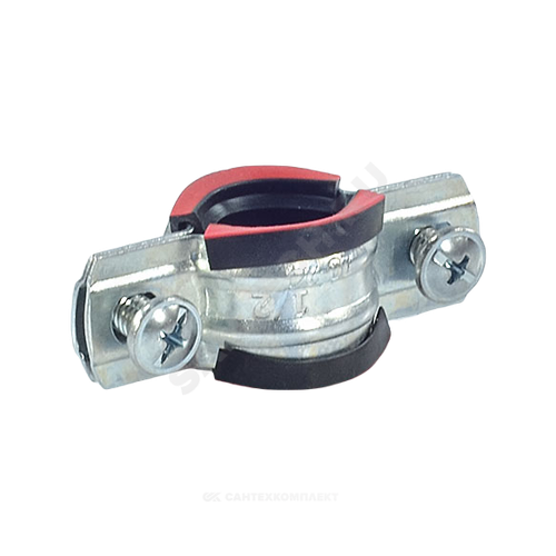 Хомут крепежный сталь оц с резиновой прокладкой Дн 44-50 (1 1/2") ±2мм М8 б/к