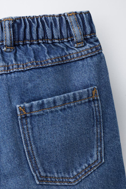 ZARA ДЖИНСОВЫЕ ШОРТЫ BAGGY, ИНДИГО