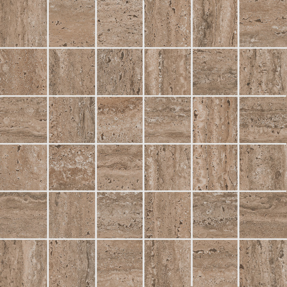 Мозаика/керамогранит KERAMA MARAZZI ПРО ТРАВЕРТИН коричневый светлый матовый обрезной 30x30 / 9 мм. / KMD2MSA019GR