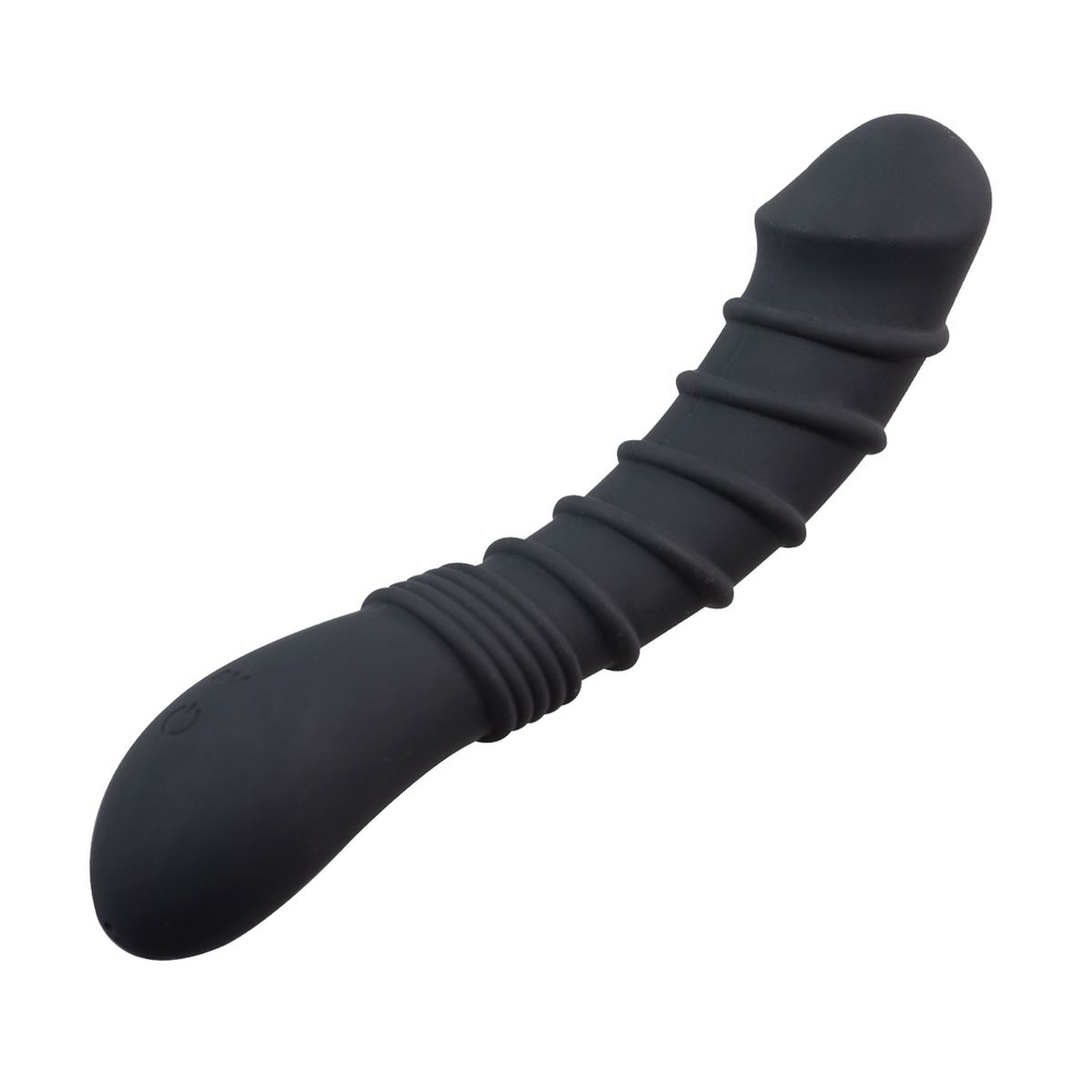 Черный вибромассажер Appetency Wild Ribbed Vibe - 21,5 см. (Цвет: черный)