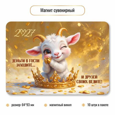 Магнит сувенирный 2027 "Символ года" 10403 (Квадра)