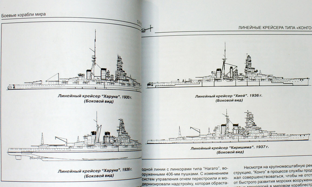 Линейные крейсера типа "Конго" 1909-1945 гг. "Конго", "Хией", "Харуна" и "Кирисима"