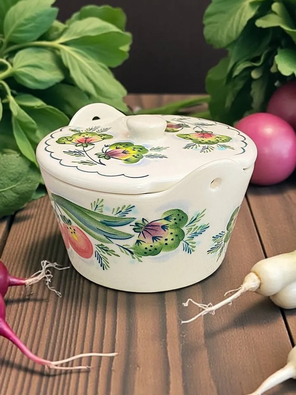 Солонка с крышкой Свежесть фаянс