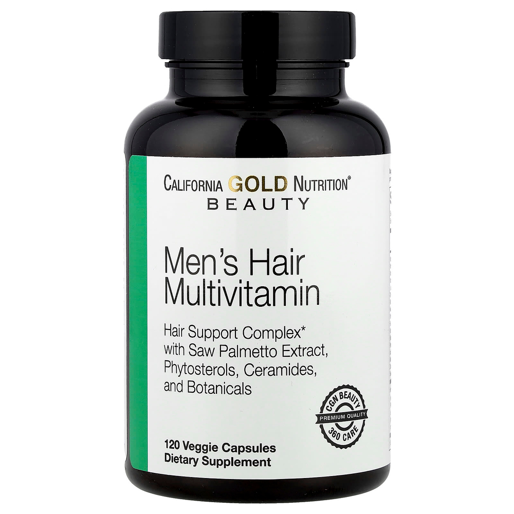 California Gold Nutrition, Beauty, мужские мультивитамины для волос, 120 растительных капсул
