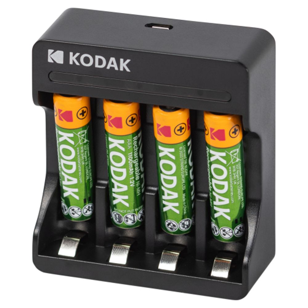Зарядное устройство для аккумуляторов Kodak USB Overnight charger with 4 x AAA 1100 mAh [K4AA/AAA] | Kodak