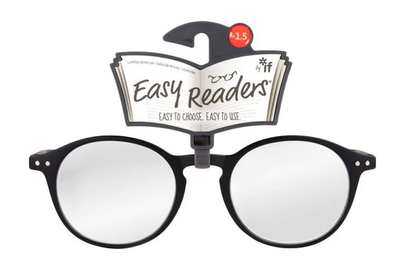 Easy Readers - Round Metal Black (+1.5)