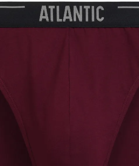 Мужские трусы (3шт) слипы спорт Atlantic 3MP-094, хлопок, темно-фиолетовый + черный + темный хаки