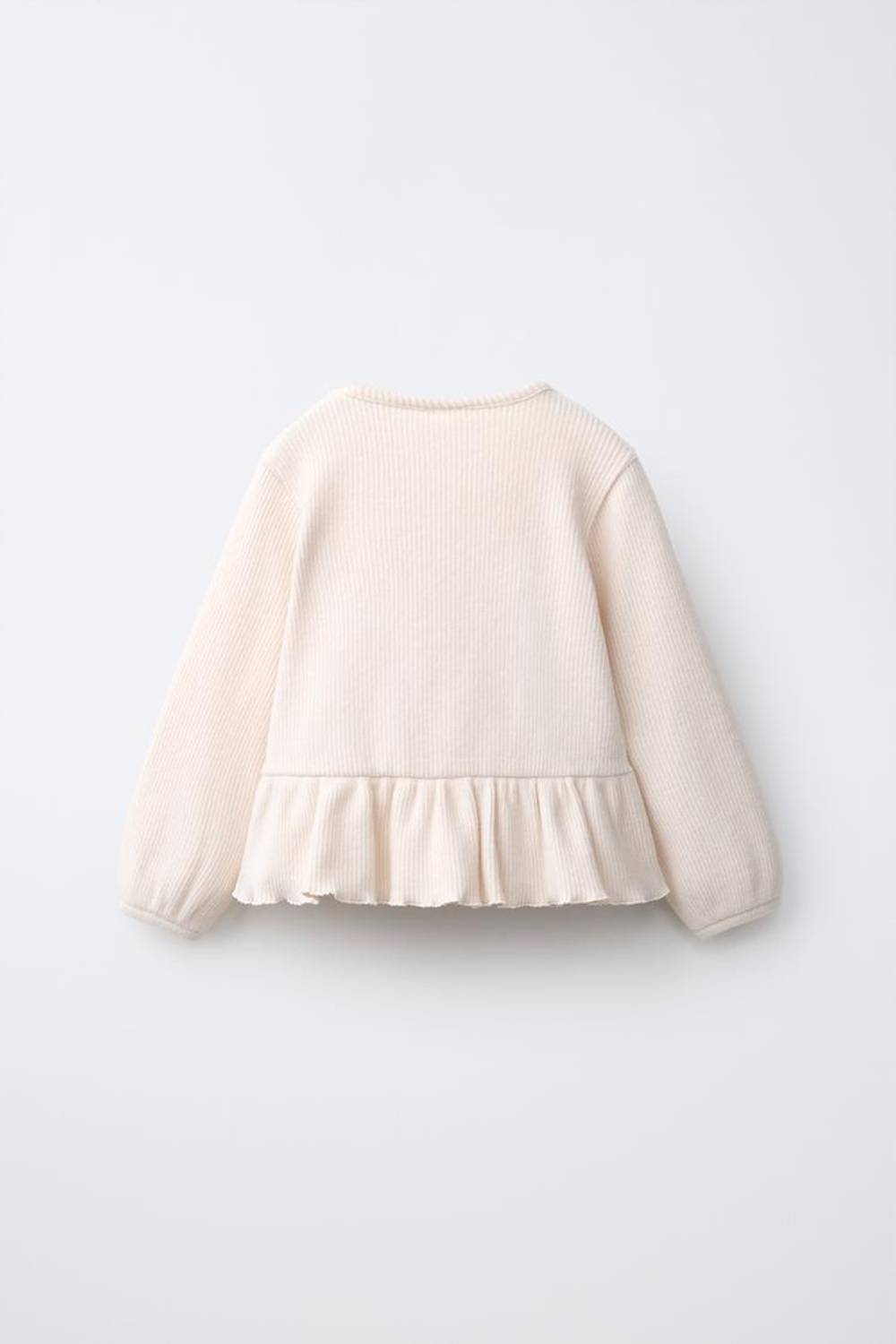 ZARA ФУТБОЛКА SOFT TOUCH С ВЫШИТЫМИ СЕРДЕЧКАМИ, ЭКРЮ МЕЛАНЖ