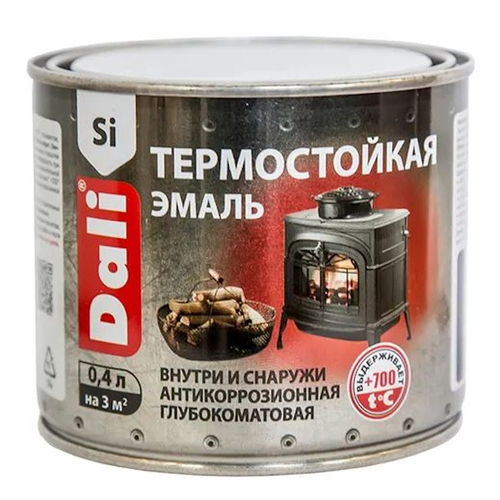 Эмаль термостойкая  до 600С DALI  черная  0,4л (Рогнеда)