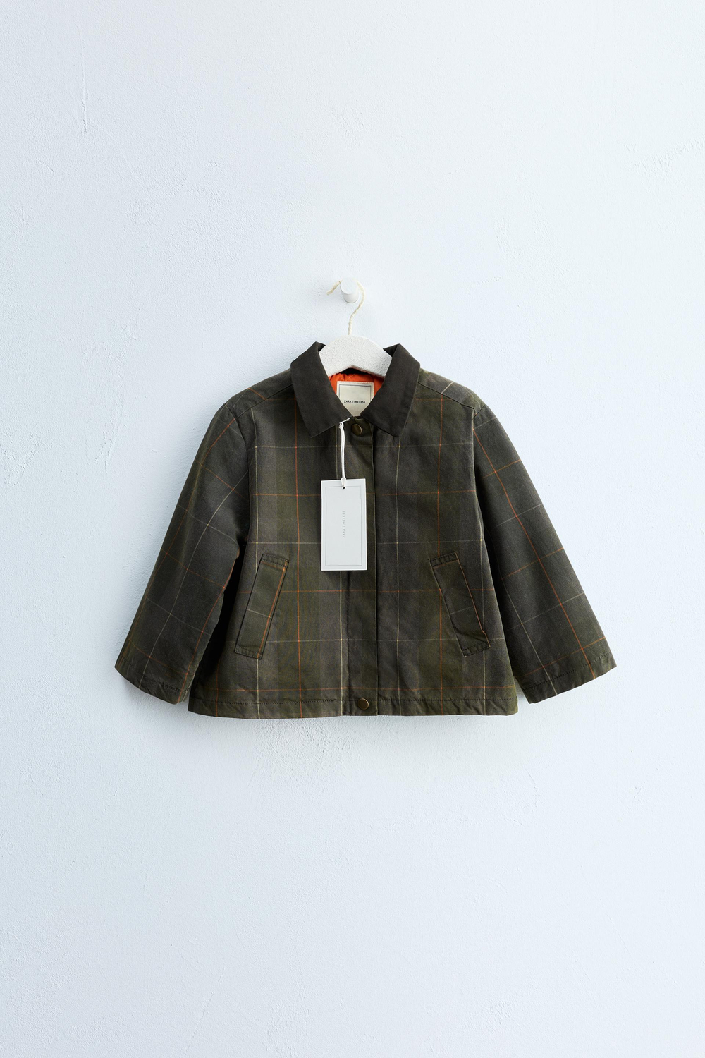 ZARA TIMELESS — ВОЩЕНАЯ КУРТКА В КЛЕТКУ, ЗЕЛЕНЫЙ/СЕРЫЙ