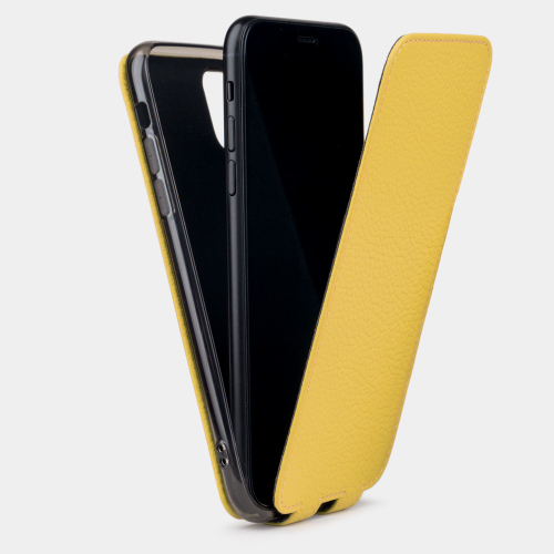 Чехол для iPhone 11 Pro из натуральной кожи теленка, желтого цвета